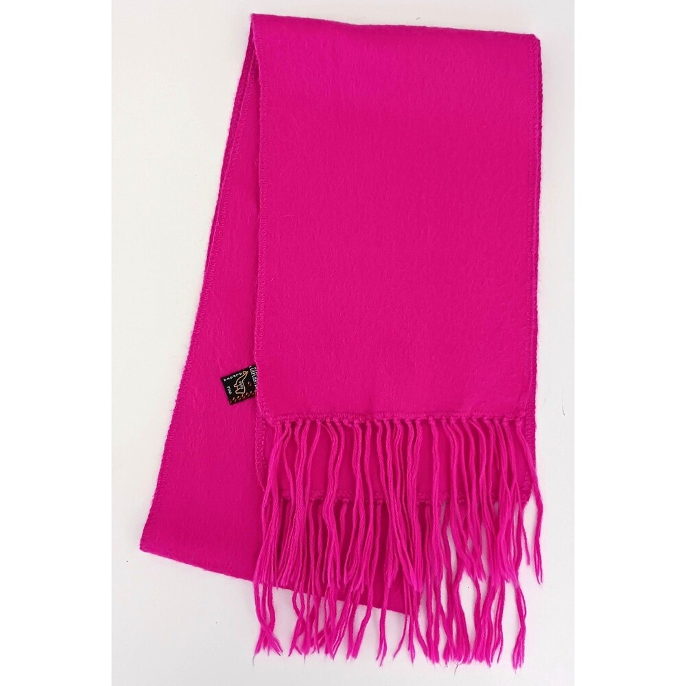Capchatex Peru Hot Pink Soft Alpaca Scarf Fringed Edge 9X68
